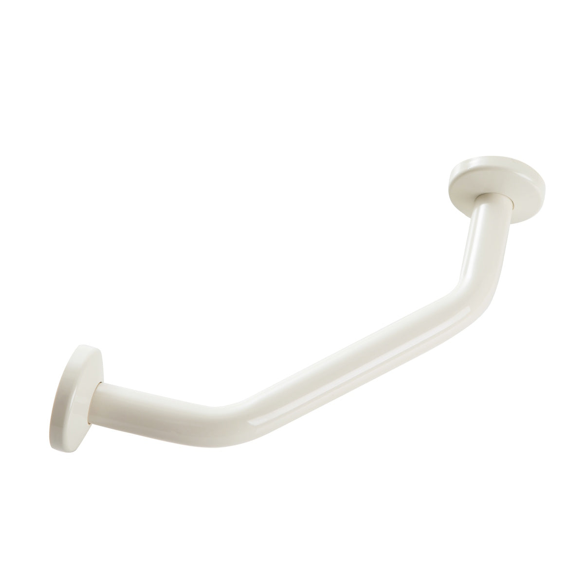 Corner Support Shower Grab Bar or Foot Rest, 9" Vinyl Coated, Anti-Microbial, White