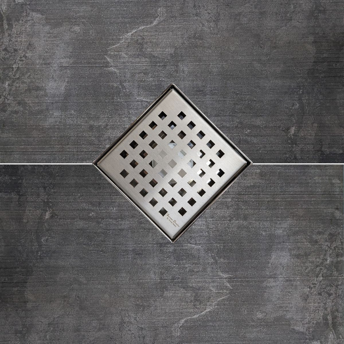 5 Inch Brushed Square Shower Drain Kit with Hair Trap and Base Flange – Traditional Square Design