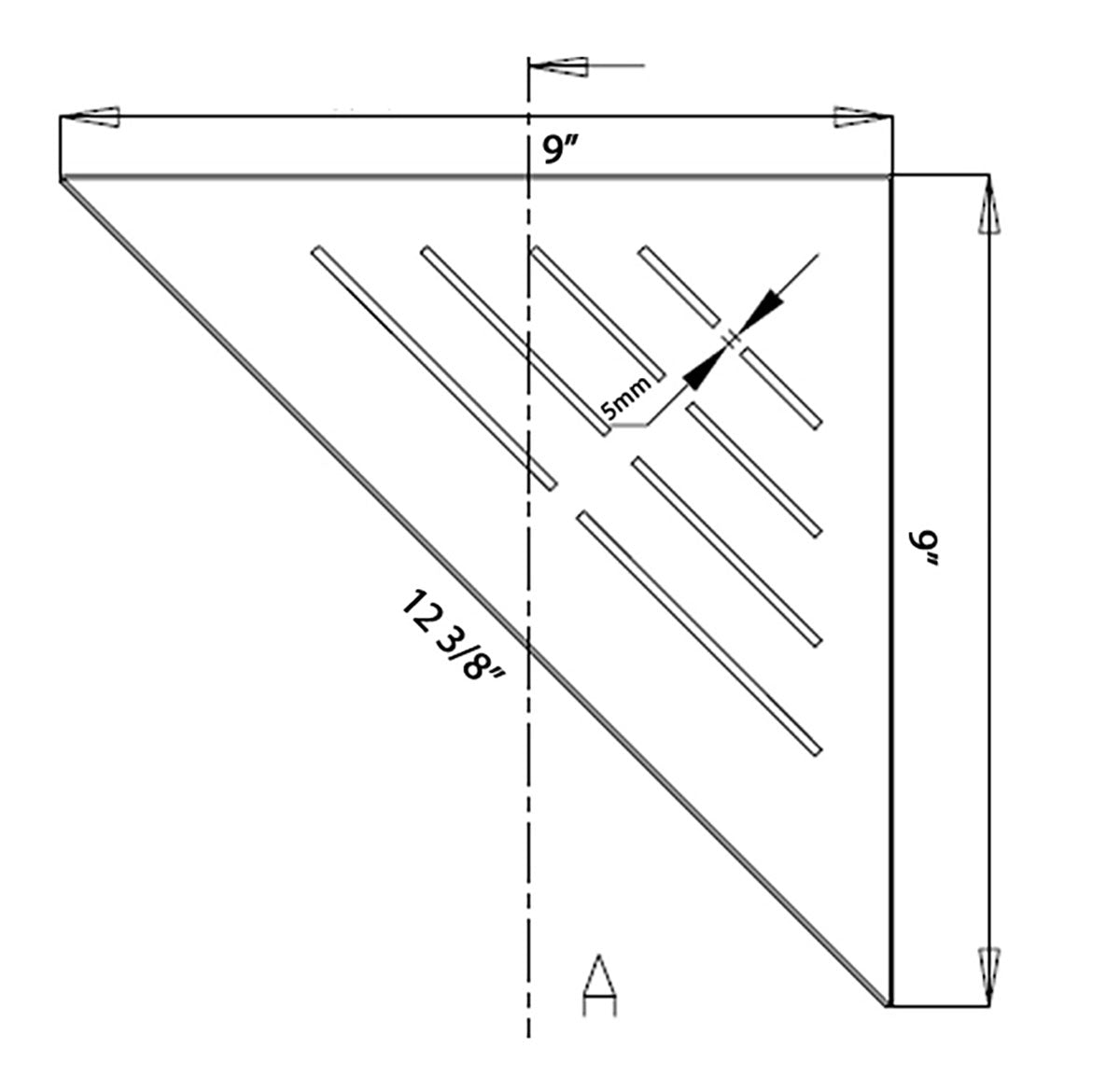 Corner Shower Caddy, 9 Inch Wall Mount Triangle Shower Shelf - Polished Chrome