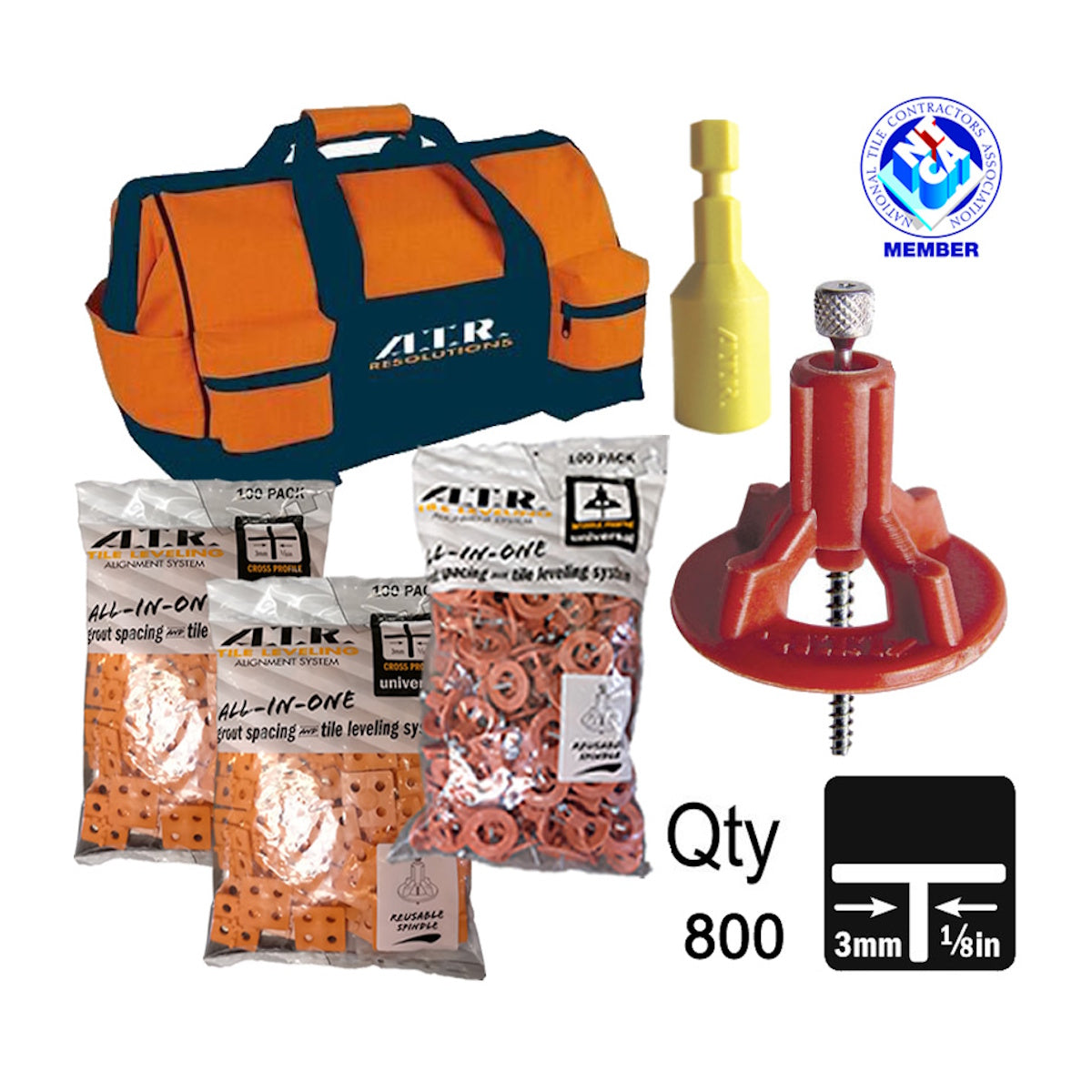 Tile Leveling System 800-Piece Offset Brick Kit, Covers 570 Sq. Ft. for Shower & Bathroom Tile