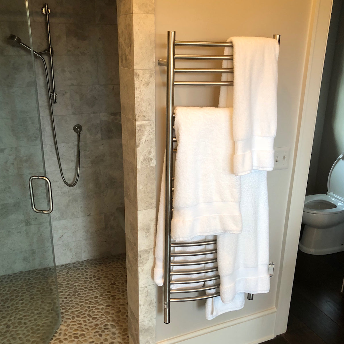 Amba Jeeves D Curved Large Towel Warmer, Hardwired, 20 Bars, W 21" H 53"