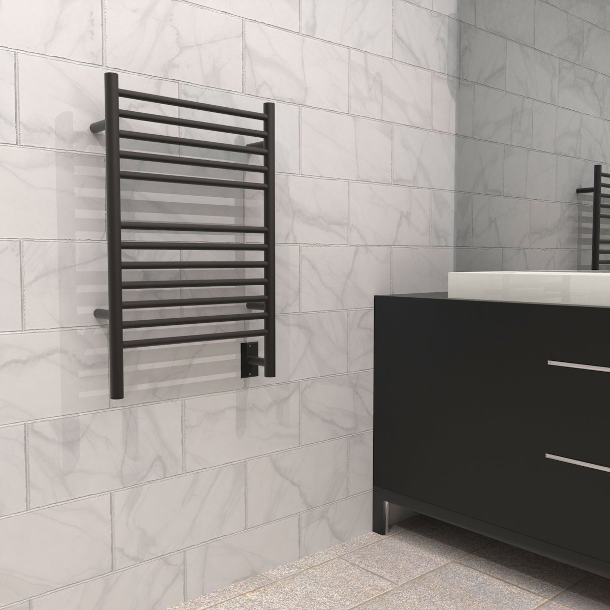 Amba Jeeves E Straight Towel Warmer Rack, Hardwired, 12 Bars, W 21" H 31"