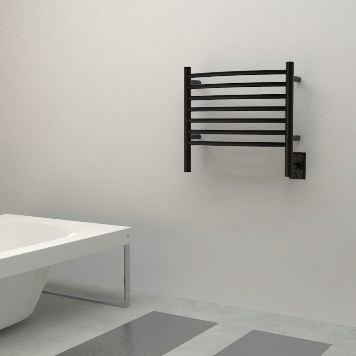 Amba Jeeves H Curved Wall Mounted Towel Warmer, 7 Bars, Hardwired, 21" W x 18" H