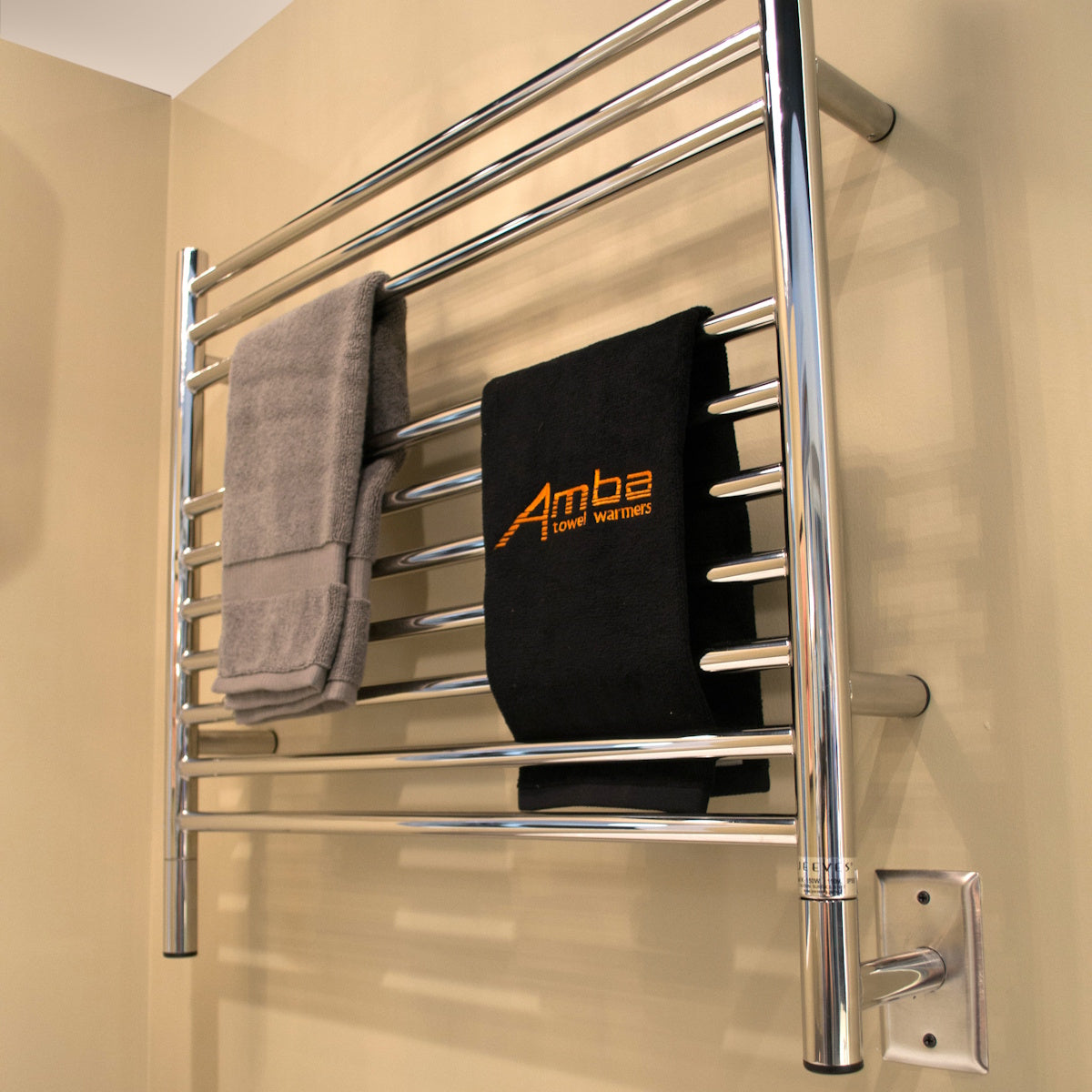 Amba Jeeves K Straight Towel Warmer Rack, Hardwired, 10 Bars, W 30" H 27"
