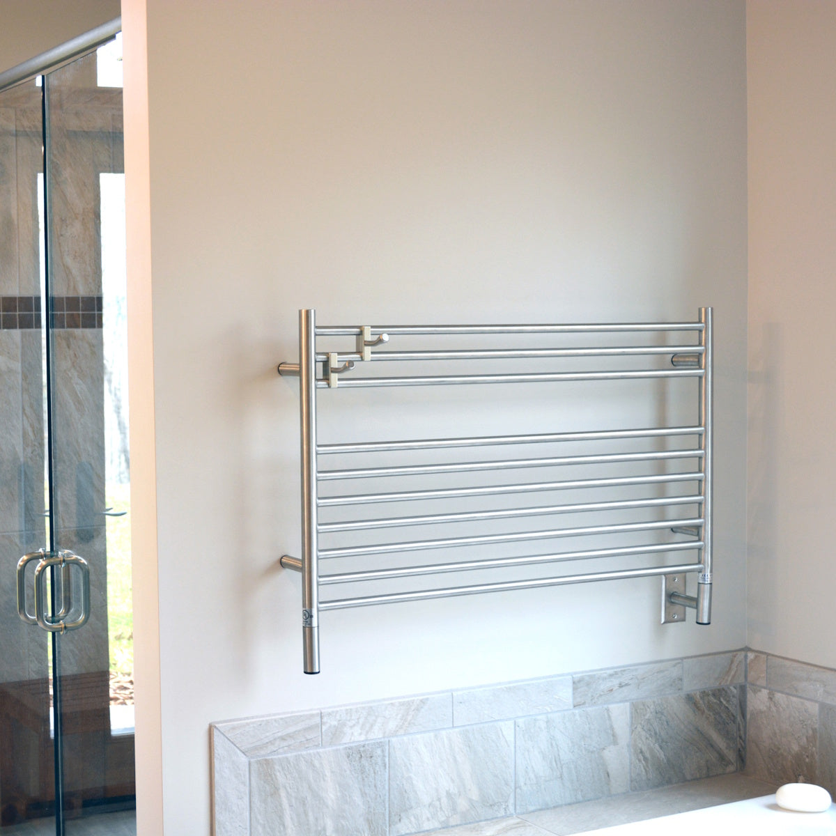 Amba Jeeves L Straight Towel Warmer for Bathroom, Hardwired, 10 Bars, W 40" H 27"