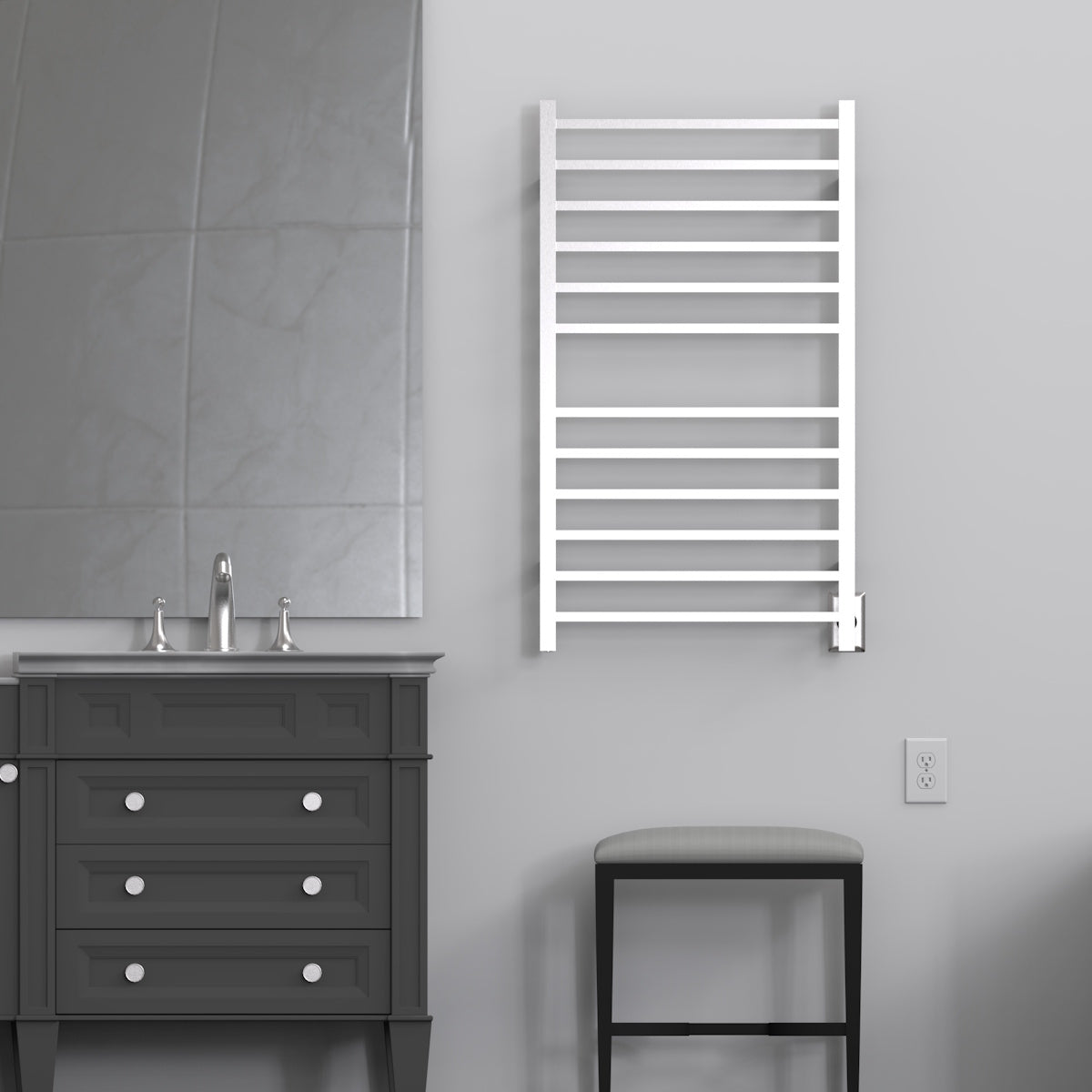 Amba Radiant Wall Mounted Towel Warmer, 12 Square Bars Towel Warmer