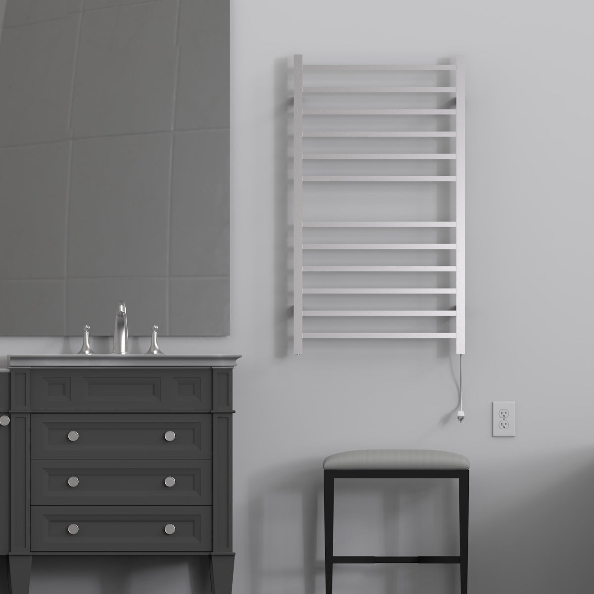 Amba Radiant Wall Mounted Towel Warmer, 12 Square Bars Towel Warmer