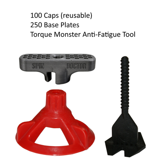 Spin Doctor Tile Leveling System 250 KIT with Anti-Fatigue Tool – Perfect for Shower & Bath Tile Installation