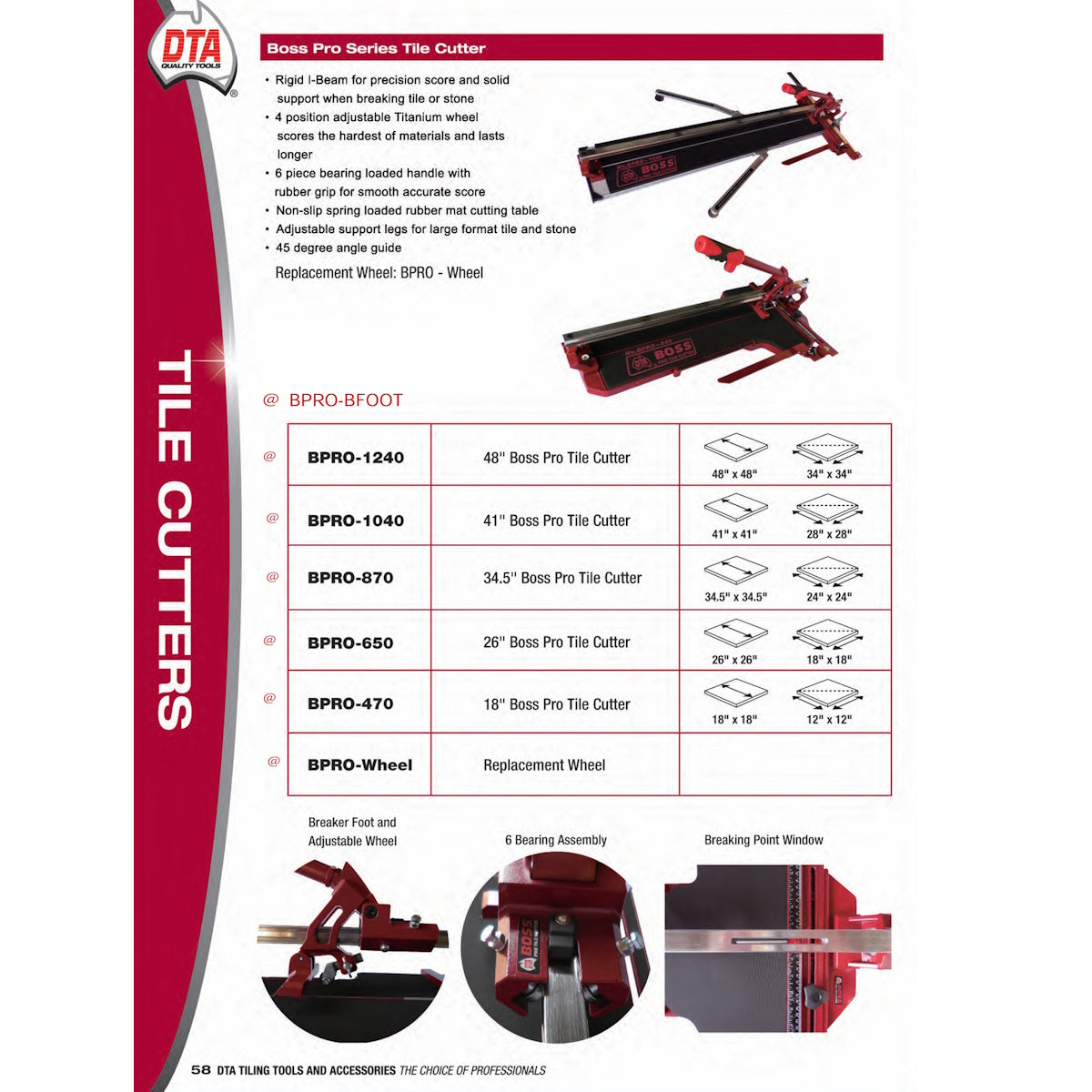 Tile Cutter, DTA Boss Pro Professional Manual Tile Cutter for Shower Tiling
