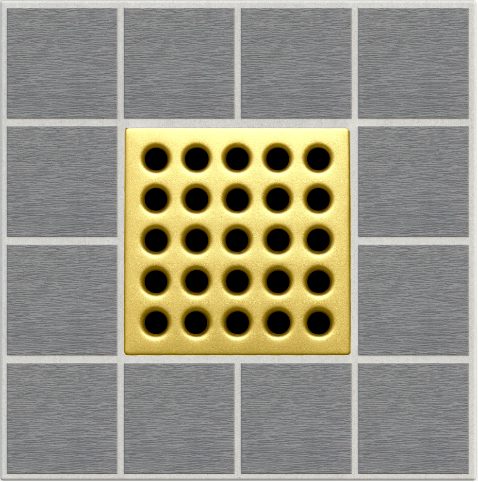 Ebbe America E4402 Satin Gold Square Shower Drain with Installation Kit Shower Drains Shop