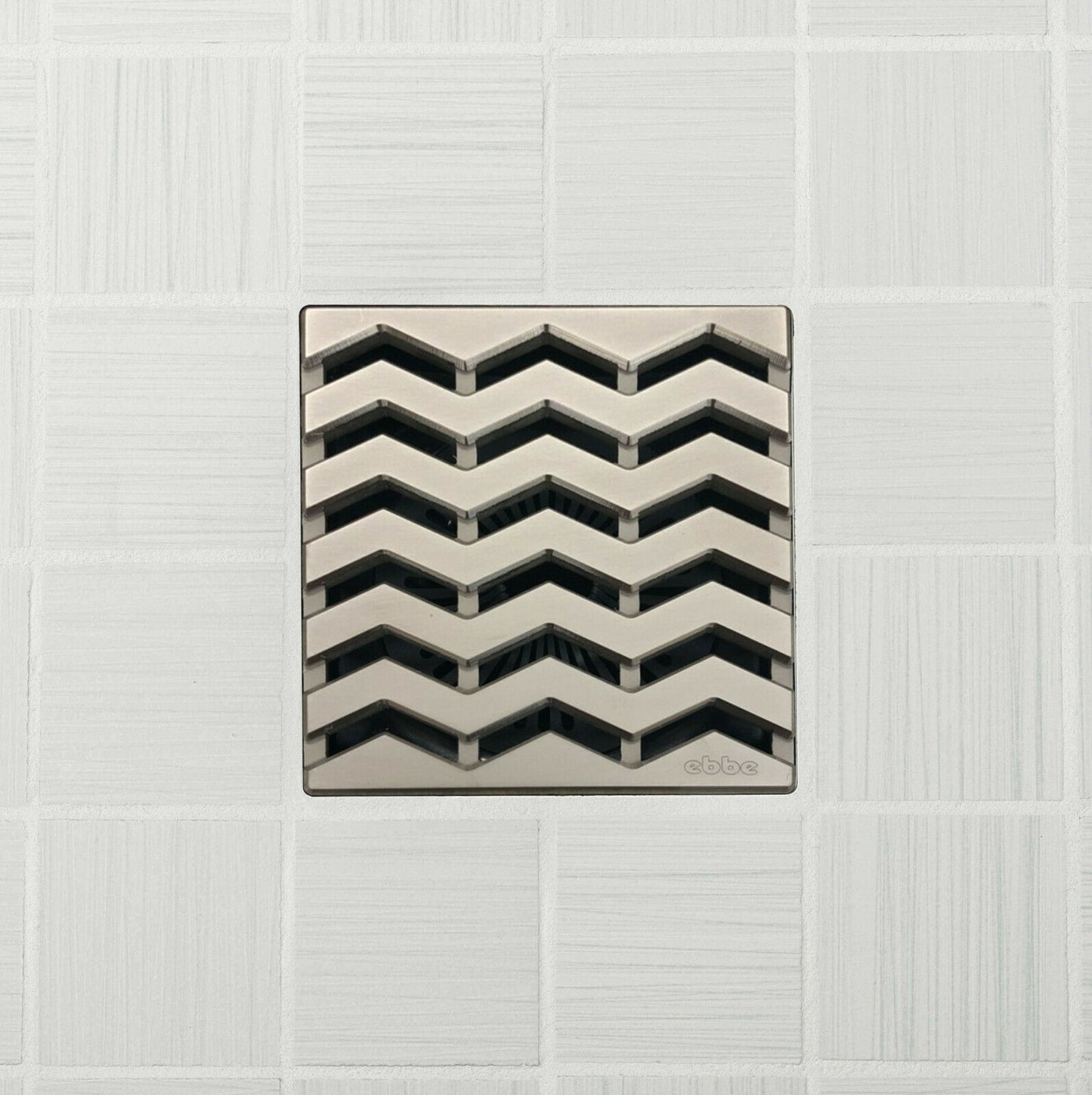 Ebbe E4816 Trend Brushed Nickel Square Shower Drain And Rough-in Adapter Kit