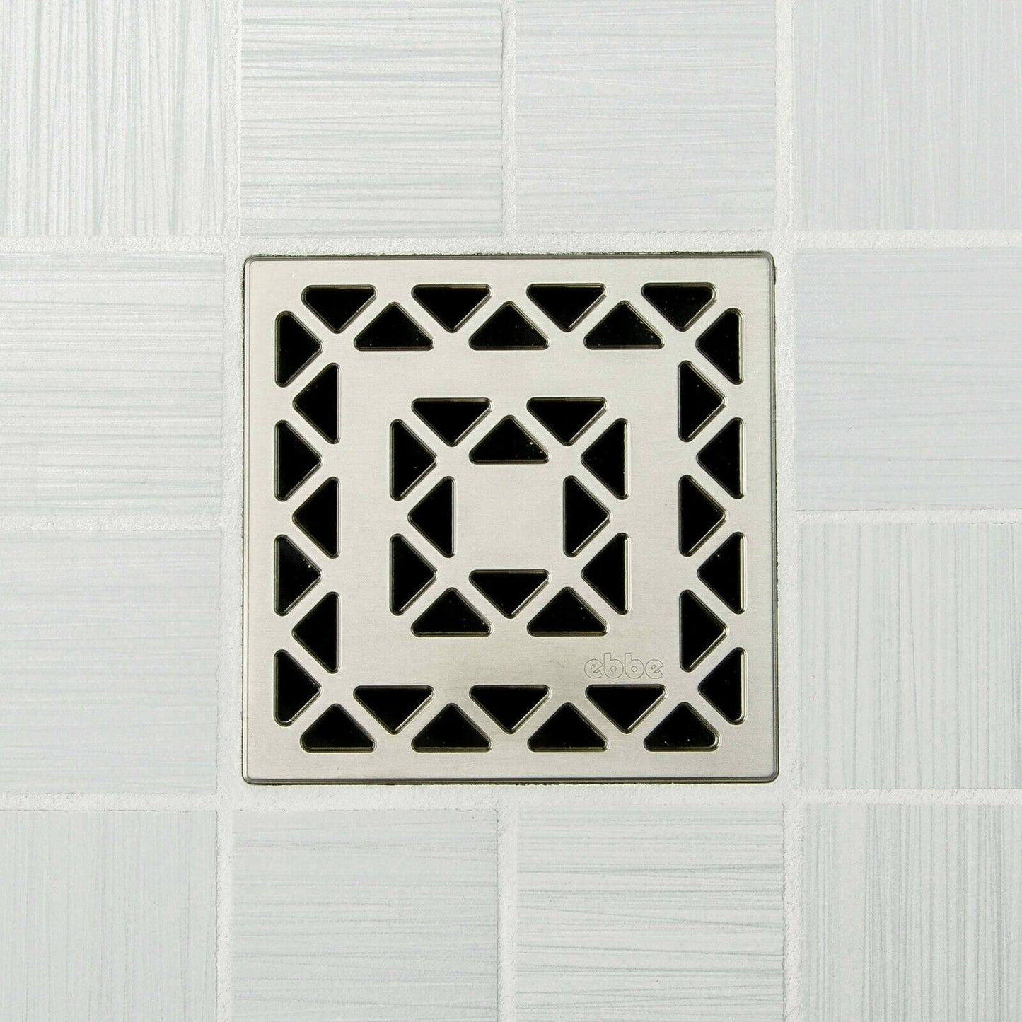 Ebbe E4802 Lattice Satin Nickel Square Shower Drain with Installation Kit