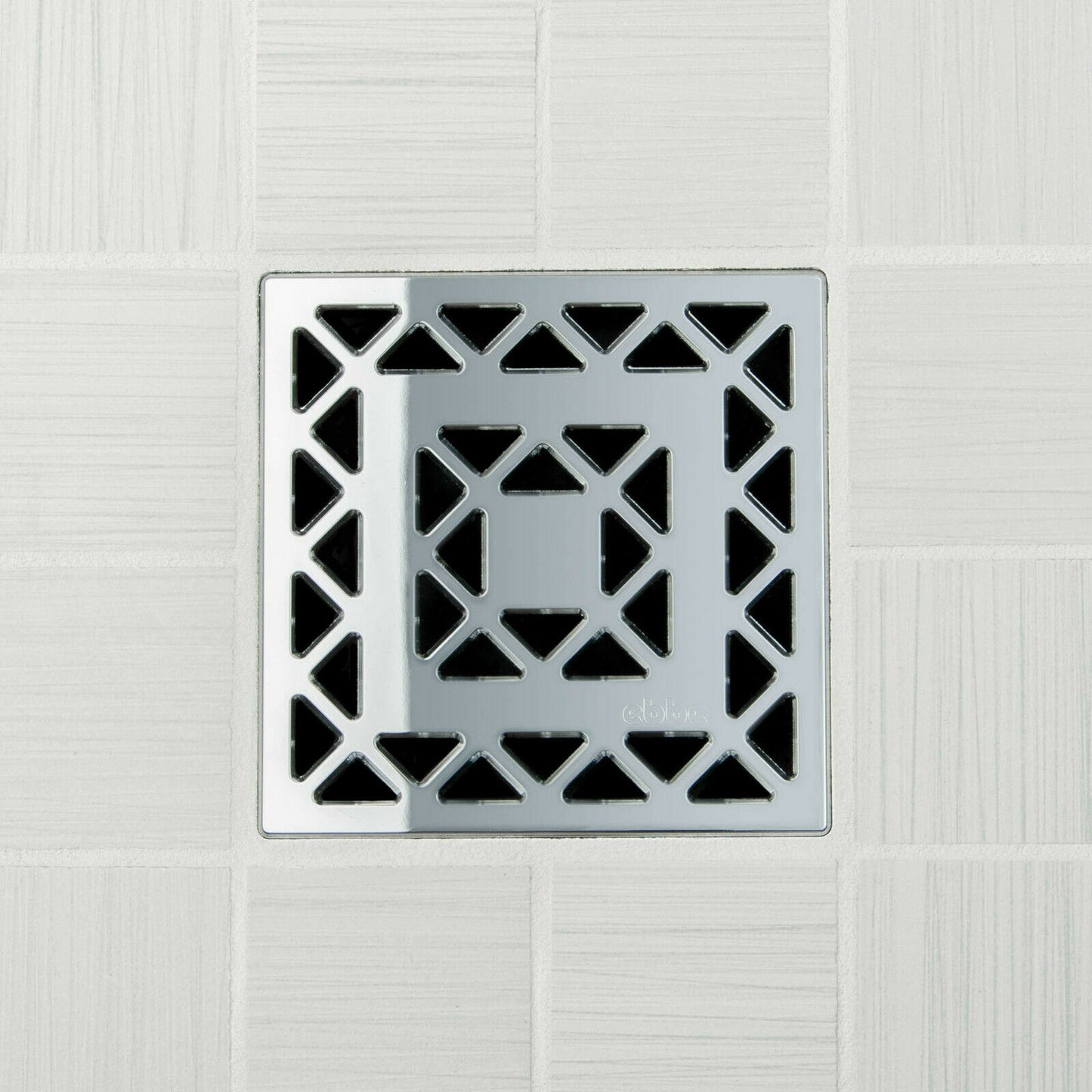 Ebbe E4802 Lattice Polished Chrome Square Shower Drain with Installation Kit