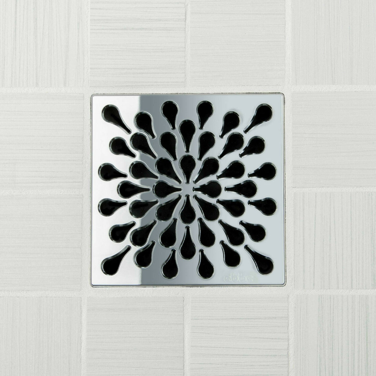 Ebbe E4805 Splash Polished Chrome Square Shower Drain with Installation Kit