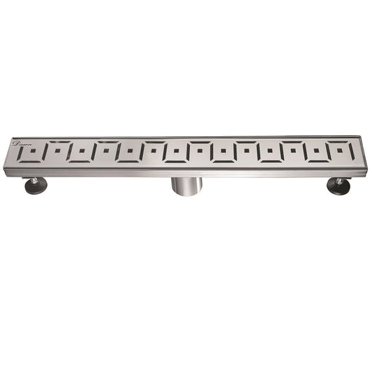 24 Inch Linear Drain with Adjustable Feet, Luxury Polished Finish Drain, Dawn USA LCI240304