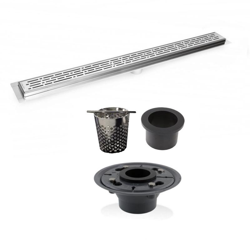 36 Inch Best Linear Shower Drain Kits with Hair Trap and Flange Base