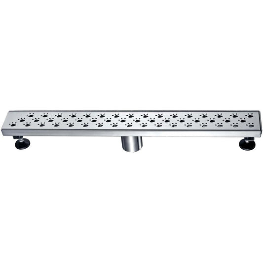 24 Inch Linear Drain with Adjustable Feet, Luxury Polished Finish Drain, Dawn USA LMU240304