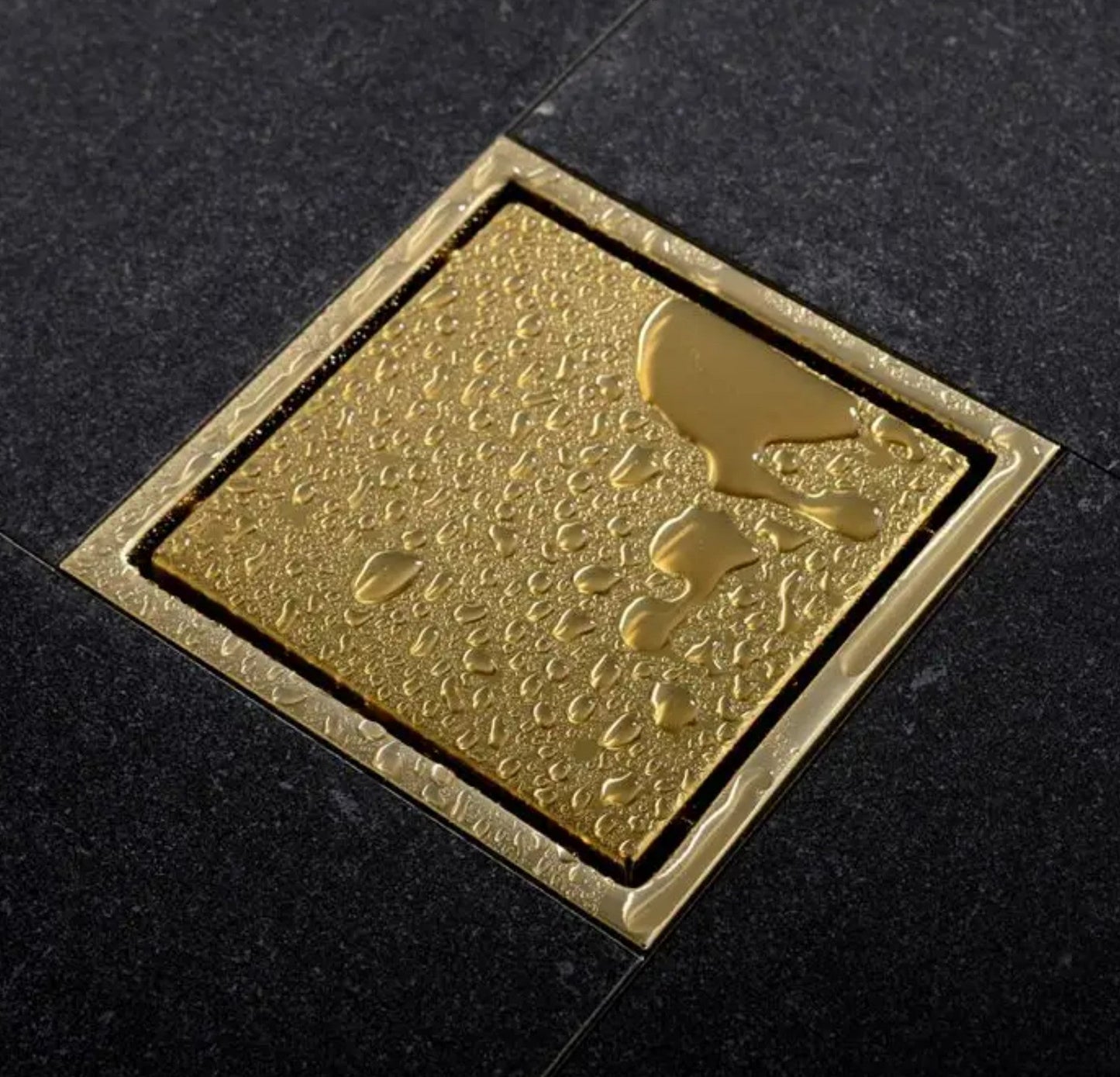 Gold Stainless Steel 4 Inch and 6 Inch Shower Drains, Solid Flat Cover