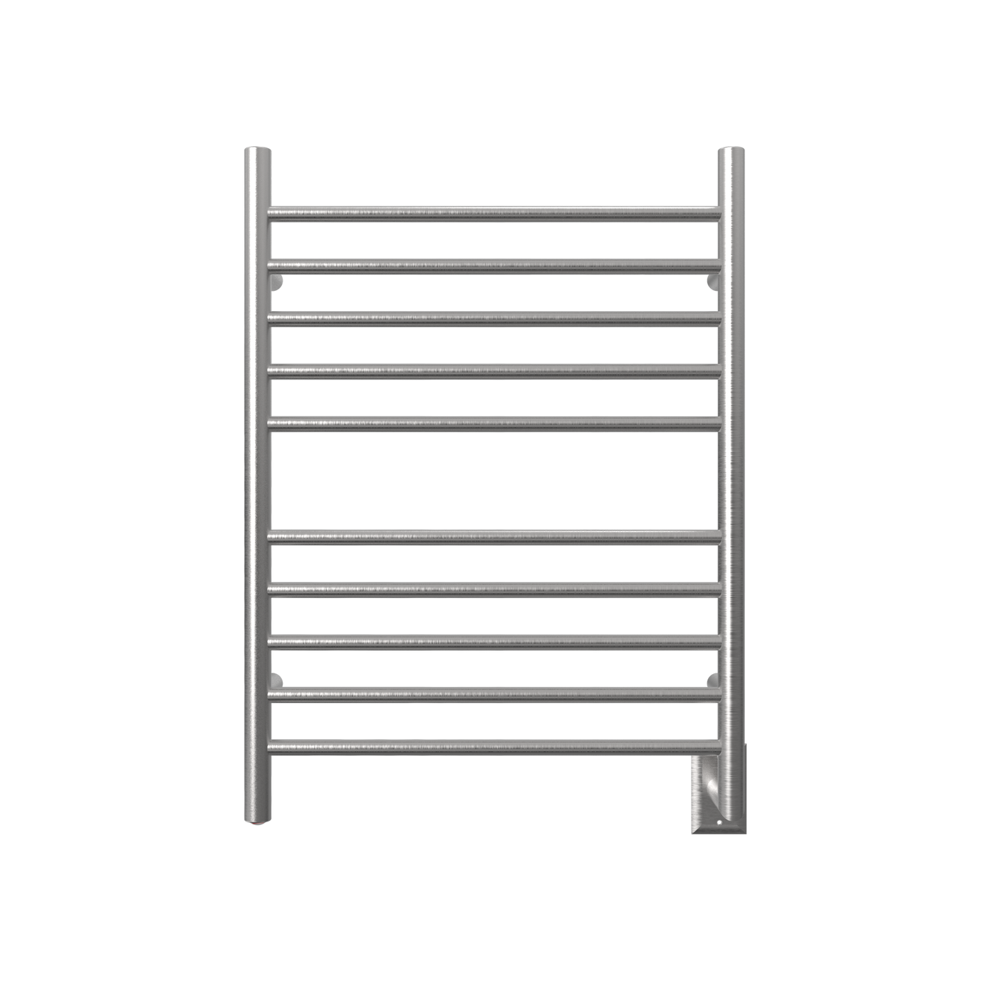 Brushed Towel Warmer, Amba Radiant Hardwired Straight, 10 Bar Towel Warmer