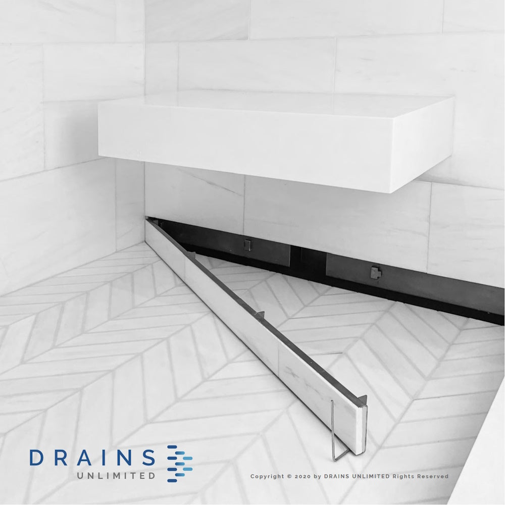 Wall Recessed Linear Drains - Wall to Wall