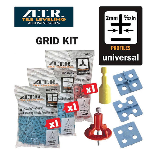 Tile Leveling System for Shower Tile Installation – 250-Piece Grid Pattern Kit, Covers 190 Sq. Ft.