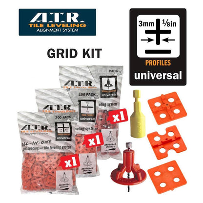 Tile Leveling System 400-Piece Grid Kit, Covers 380 Sq. Ft. for Shower Tile