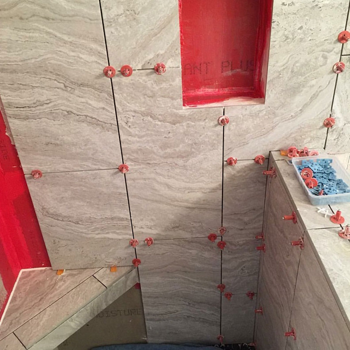 Tile Leveling System for Shower Tile Installation – 250-Piece Grid Pattern Kit, Covers 190 Sq. Ft.