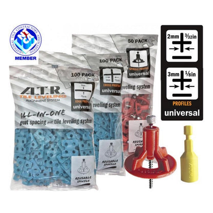 Tile Leveling System for Shower Tile Installation – 250-Piece Grid Pattern Kit, Covers 190 Sq. Ft.