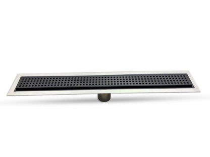 41 Inch Black Linear Shower Drain Square Design, Drains Unlimited