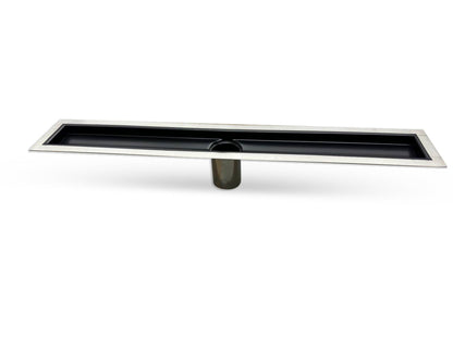 41 Inch Black Linear Shower Drain Square Design, Drains Unlimited