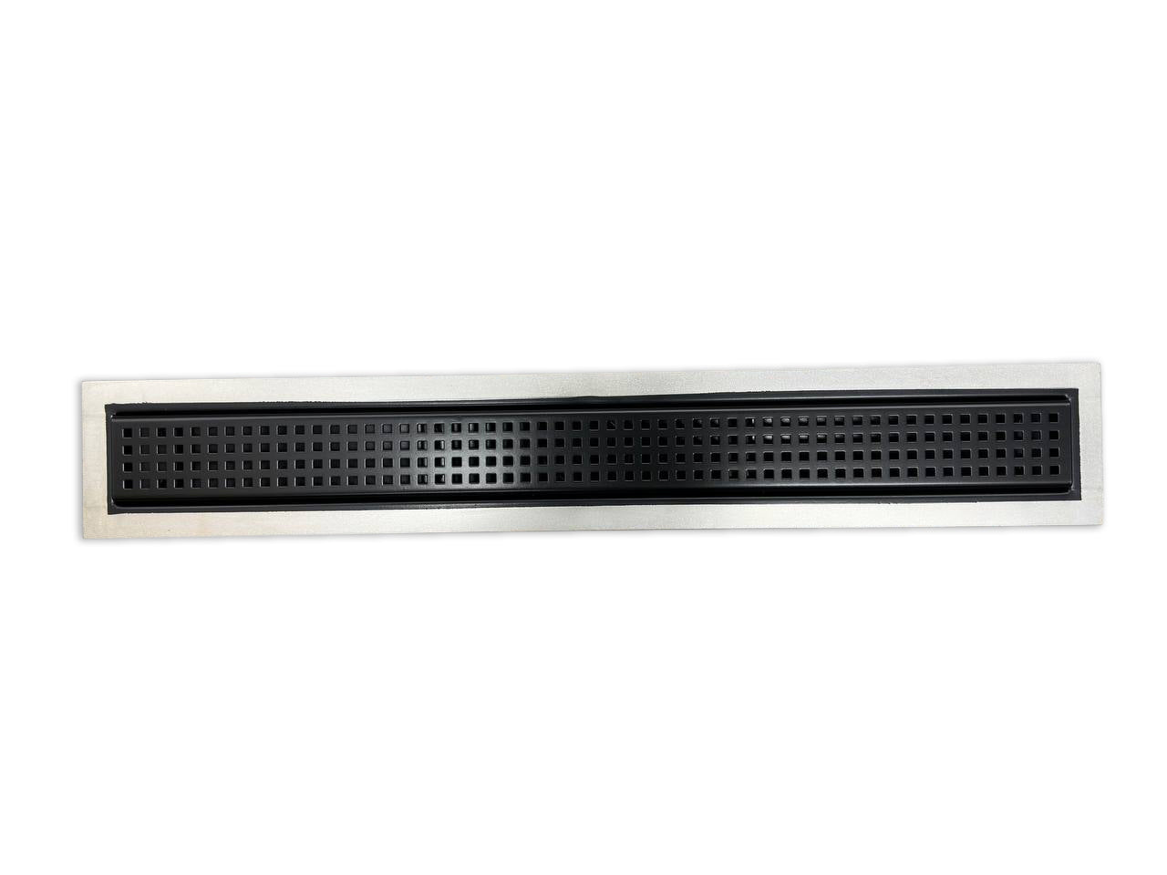 41 Inch Black Linear Shower Drain Square Design, Drains Unlimited