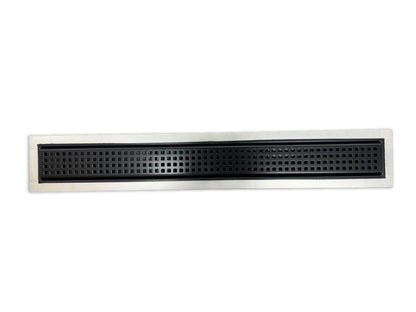 41 Inch Black Linear Shower Drain Square Design, Drains Unlimited