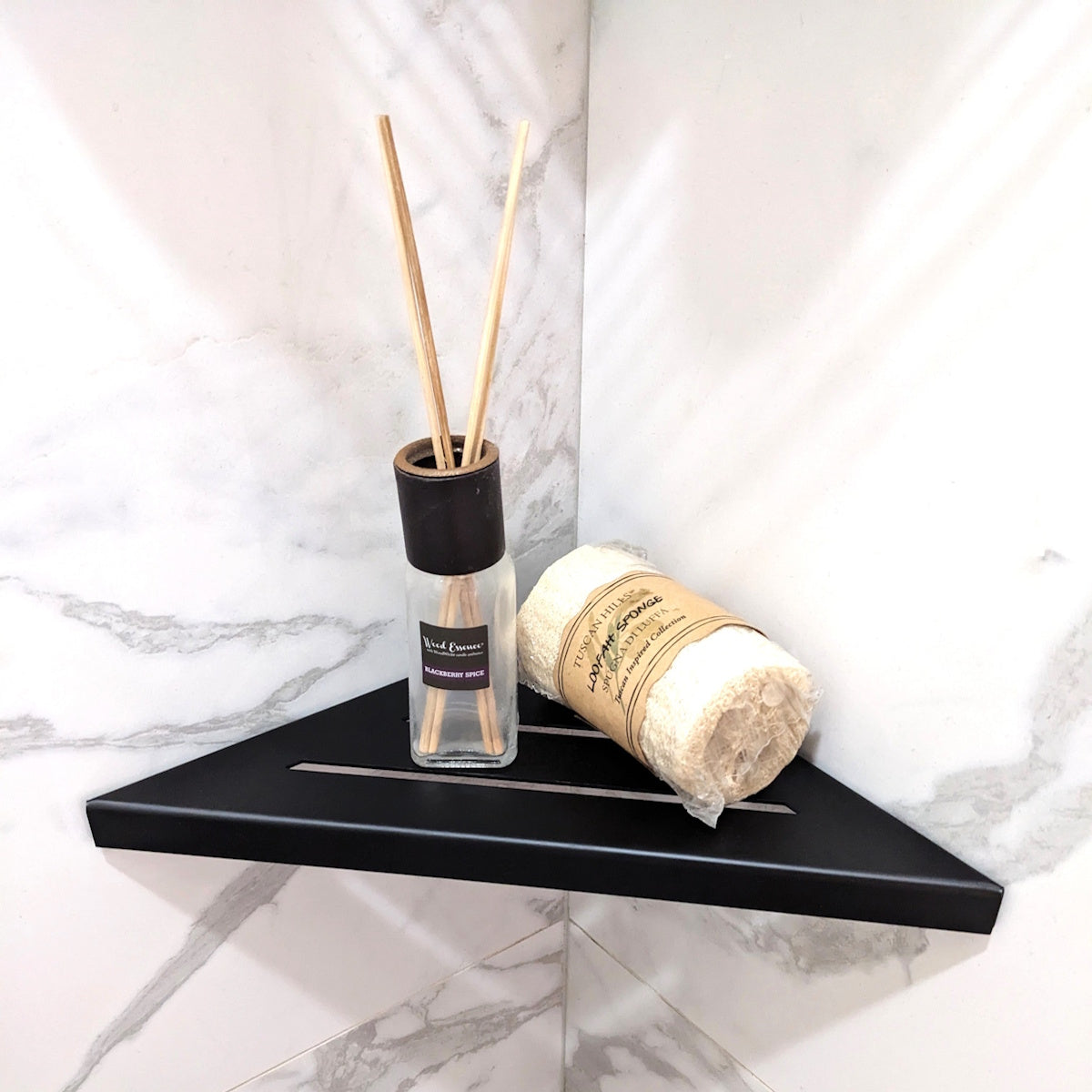 Black Corner Shower Caddy 9 Inch Triangle Shower Shelf