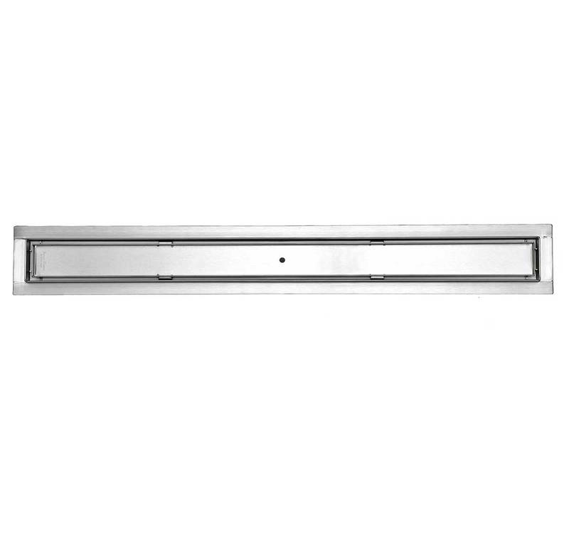 39 Inch Tile Insert Linear Shower Drain, Brushed Stainless Steel by SereneDrains