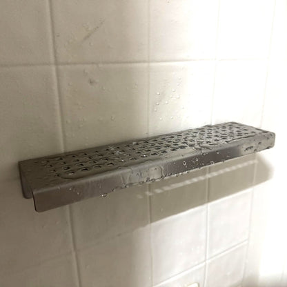 304 stainless steel shower shelf drill & screw mount brushed nickel