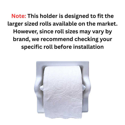 White Ceramic Extra Large Recessed Toilet Paper Holder, 7x7" Niche Bathroom Tissue Roll