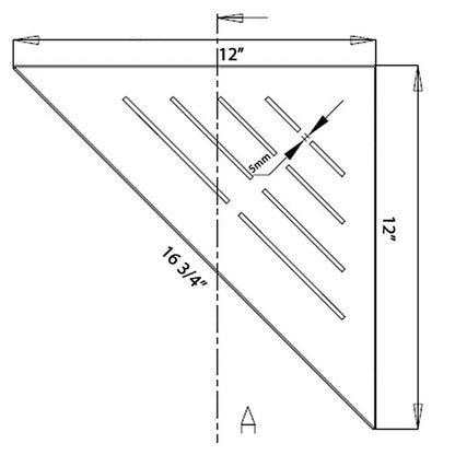Corner Shower Caddy, 12 Inch Wall Mount Triangle Shower Shelf - Brushed Stainless Steel