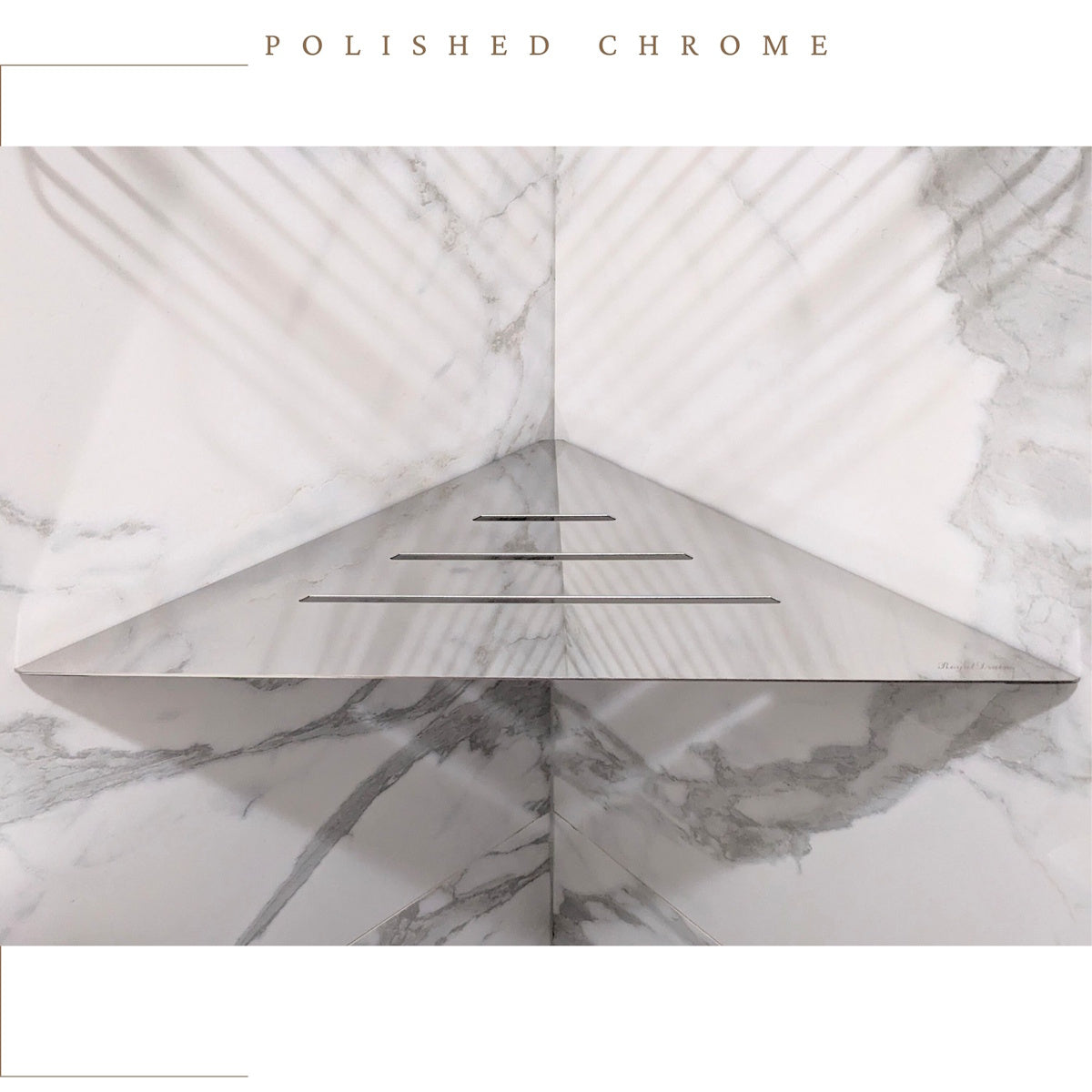 Corner Shower Caddy, 12 Inch Wall Mount Triangle Shower Shelf - Polished Chrome