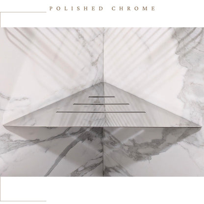 Corner Shower Caddy, 12 Inch Wall Mount Triangle Shower Shelf - Polished Chrome