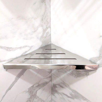 Corner Shower Caddy, 9 Inch Wall Mount Triangle Shower Shelf - Polished Chrome
