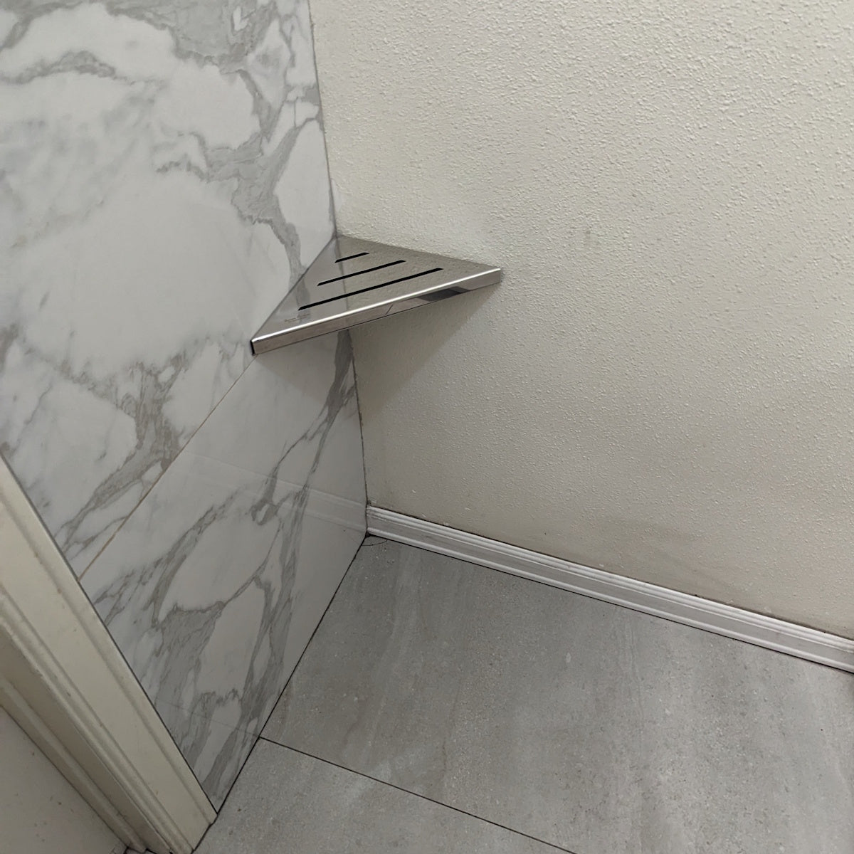 Corner Shower Caddy, 9 Inch Wall Mount Triangle Shower Shelf - Polished Chrome