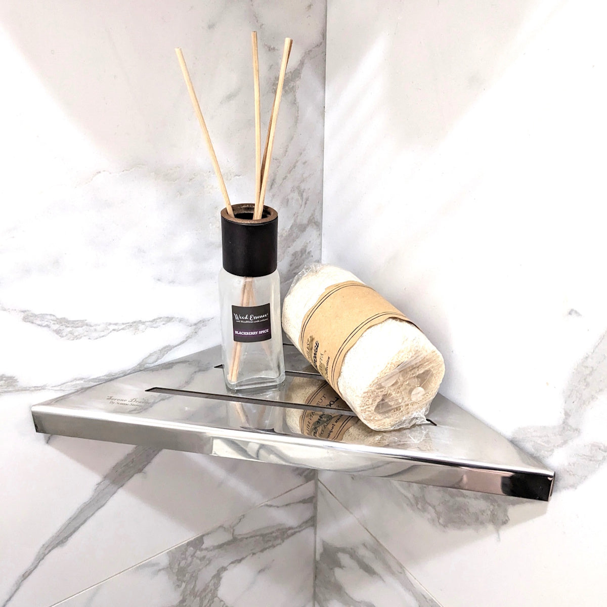 Corner Shower Caddy, 9 Inch Wall Mount Triangle Shower Shelf - Polished Chrome