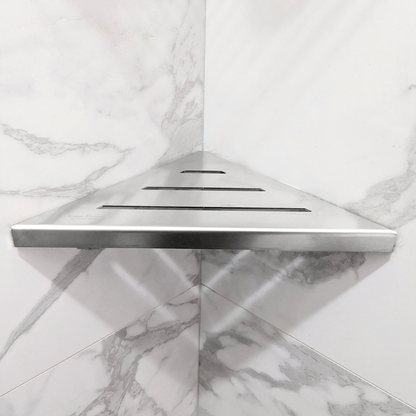 Corner Shower Caddy Wall Mounted, 9 Inch Triangle Shower Shelf - Brushed