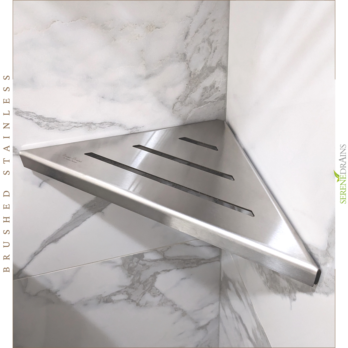 Corner Shower Caddy Wall Mounted, 9 Inch Triangle Shower Shelf - Brushed