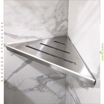 Corner Shower Caddy Wall Mounted, 9 Inch Triangle Shower Shelf - Brushed