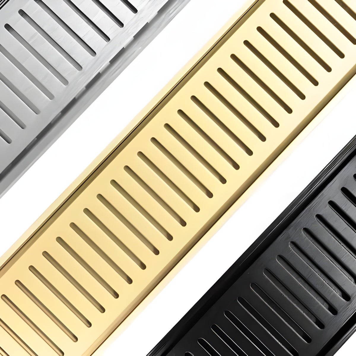 Custom Linear Shower Drain, Lauxes Grates NeXT Generation Decorative Drains, 2ft