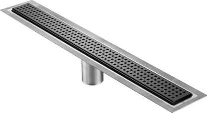 41 Inch Black Linear Shower Drain Square Design, Drains Unlimited