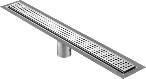 31 Inch Linear Drain Square Design Polished Stainless Steel, Drains Unlimited