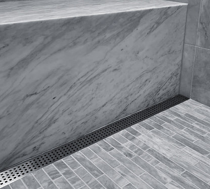 Drains Unlimited 72 Inch Wall-to-Wall Linear Shower Drain, Polished Square Design