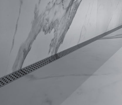 Drains Unlimited 30 Inch Wall-to-Wall Linear Shower Drain, Polished Wedgewire Design